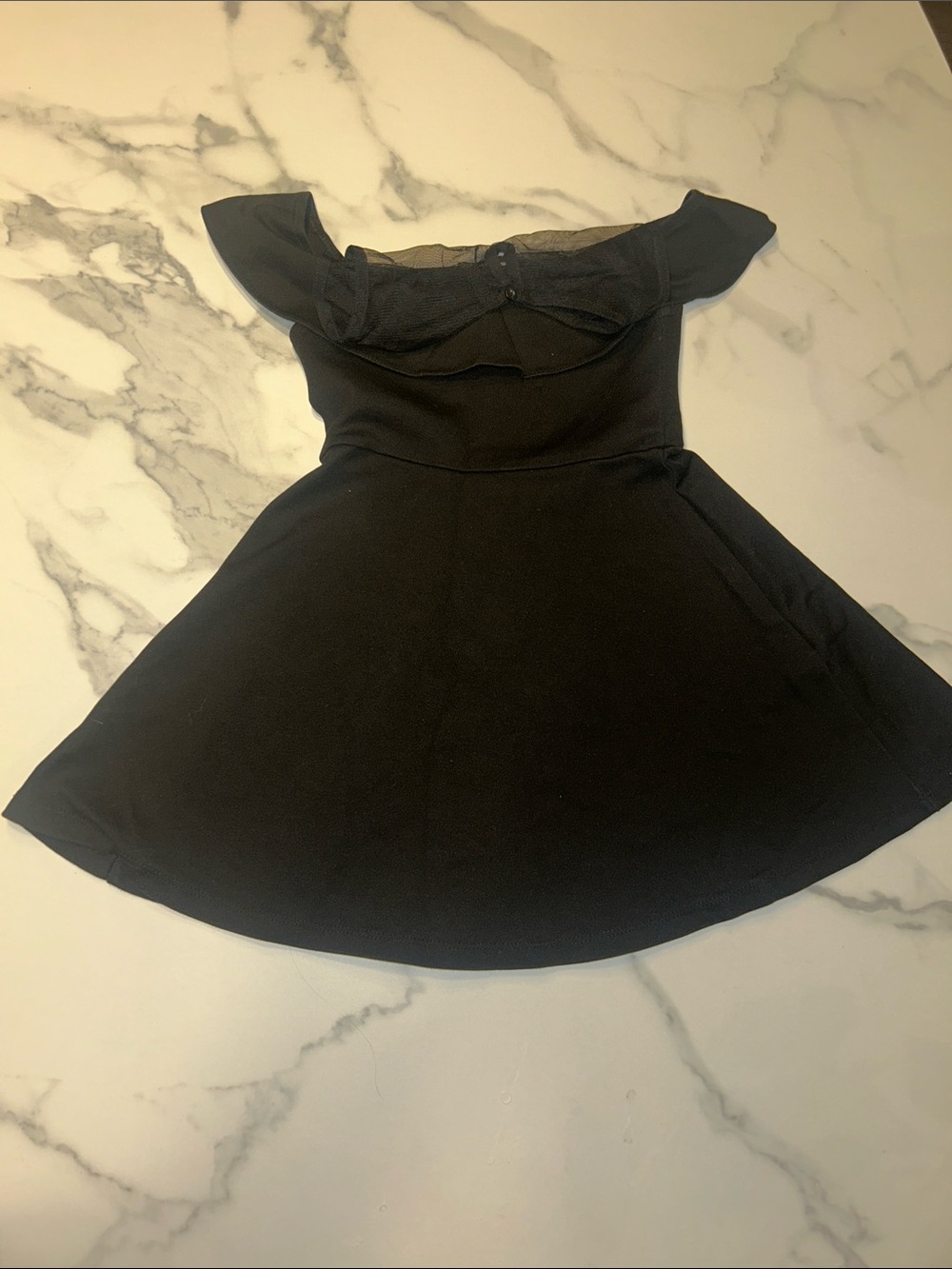 Girls' Black Off-Shoulder Dress